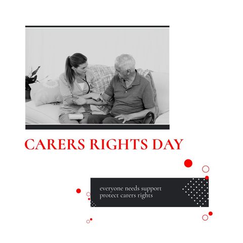 carers rights day design featuring doctor and senior interaction - Download Free Stock Templates Pikwizard.com