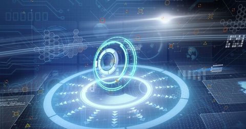 Futuristic Data Processing Concept with Digital Interfaces - Download Free Stock Images Pikwizard.com