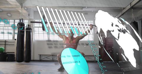 Athlete Weightlifting with Virtual Data Interface in Gym