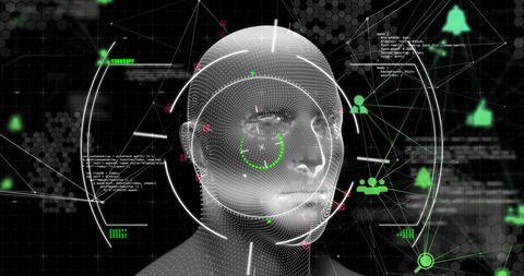 Futuristic Face Scan with Data Analytics Visualizations - Download Free Stock Images Pikwizard.com