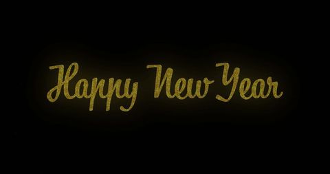 Happy New Year Golden Glitter Sparkling Text Design