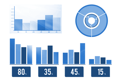 digital bar and circle charts on transparent background - Download Free Stock Videos Pikwizard.com