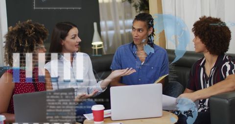 Innovative Team Processing Data with Technology Interface