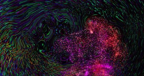 Glowing Abstract Mesh with Multicolored Swirls and Textures