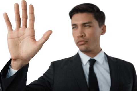 Transparent Businessman Engaging with Virtual Interface - Download Free Stock Videos Pikwizard.com