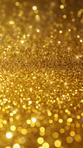 Macro Racking Lens Revealing Golden Glitter Texture with Soft Bokeh Vertical Video