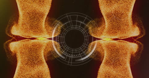 Futuristic Digital Particles with Sci-Fi HUD Interface