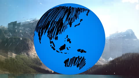 Globe Spinning Over Mountainous Landscape for Global Concept