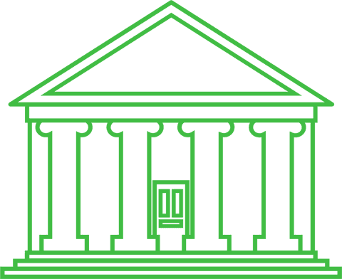 transparent green classical building with columns and pediment - Download Free Stock Videos Pikwizard.com