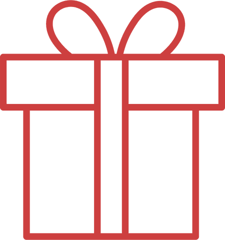 Red Present Symbol on Transparent Background