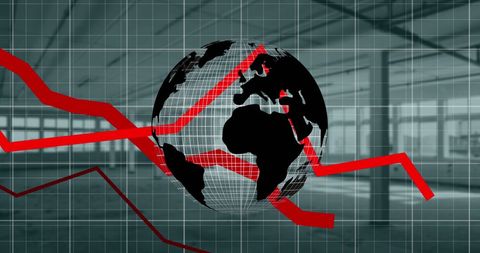 digital global economy and finance trends with red graphs - Download Free Stock Images Pikwizard.com