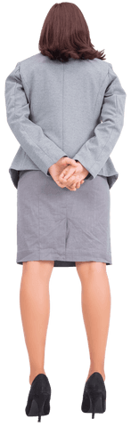 businesswoman standing backwards in professional attire on transparent background - Download Free Stock Videos Pikwizard.com