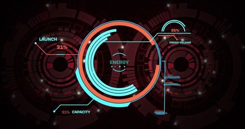 Futuristic Digital Interface Display with Energy Data - Download Free Stock Images Pikwizard.com