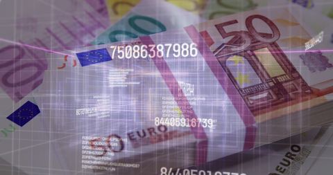 Digital Finance: Dynamic Numbers Over Euro Banknotes - Download Free Stock Images Pikwizard.com