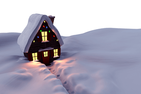 cozy christmas cabin under snowy blanket with transparent background - Download Free Stock Videos Pikwizard.com