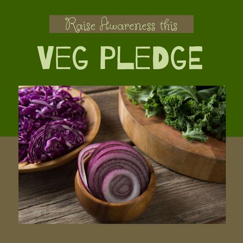vegetable awareness pledge with fresh sliced vegetables - Download Free Stock Templates Pikwizard.com