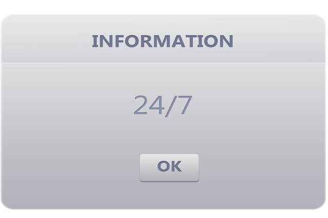 Transparent Dialogue Box with Information Text and 24/7 Button - Download Free Stock Videos Pikwizard.com