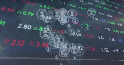 3D Financial Market Data with Digital Interface Icons