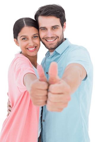 smiling couple with thumbs up on transparent background - Download Free Stock Videos Pikwizard.com