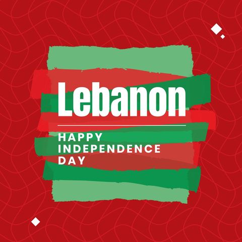 lebanon independence day celebration design on red and green background - Download Free Stock Templates Pikwizard.com