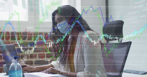 Businesswoman Analyzing Financial Data During Pandemic