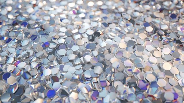 Shimmering Metallic Hexagonal Sequins with Iridescent Glow
