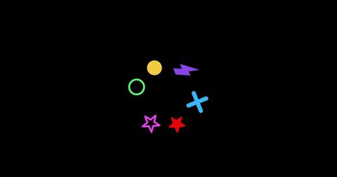 Colorful Geometric Shapes Motion on Black Background - Download Free Stock Images Pikwizard.com