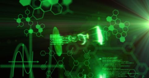 Digital Interface with Chemical Structures and Data in Motion - Download Free Stock Images Pikwizard.com