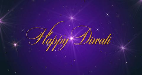 happy diwali celebratory text on sparkling purple background - Download Free Stock Images Pikwizard.com