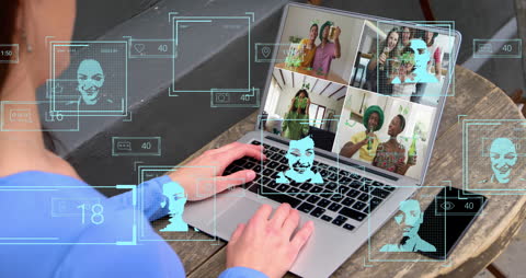 Digital Video Call with Profile Animations Overlay