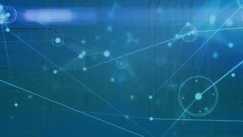 Digital Network Overlay on Futuristic Cityscape Illustration