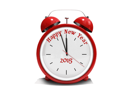 transparent red alarm clock with happy new year 2015 message - Download Free Stock Videos Pikwizard.com