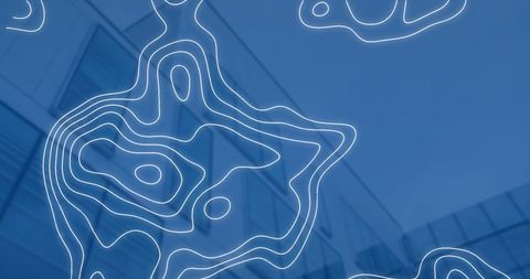 technological topographic layers blending with modern architecture - Download Free Stock Images Pikwizard.com