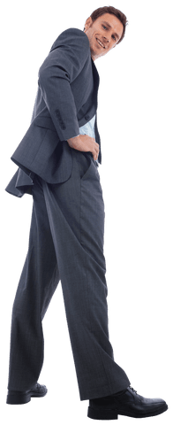 Confident businessman in suit with transparent background