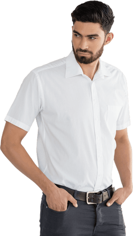 Thoughtful Biracial Businessman on Transparent Background in White Shirt