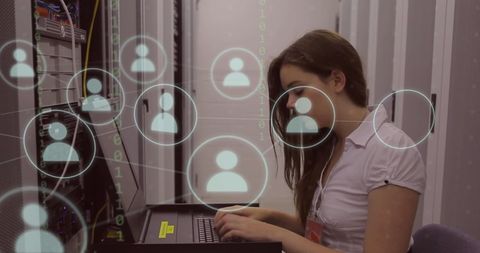 Businesswoman Analyzing Data in Server Room - Download Free Stock Images Pikwizard.com