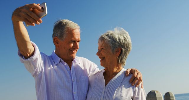 Happy Senior Couple Taking Selfie on Sunny Day - Download Free Stock Images Pikwizard.com