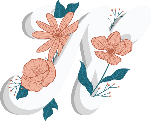 Elegant Floral Apostrophe and S on Transparent Background
