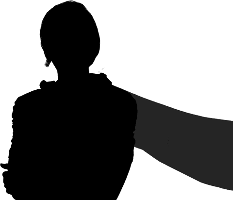 Elegant silhouette of woman on transparent background for lifestyle theme