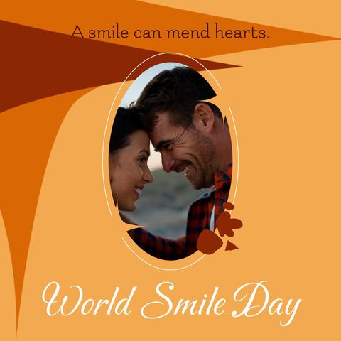 happy couple celebrating world smile day with joyful embrace - Download Free Stock Templates Pikwizard.com