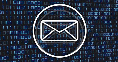 digital email icon over binary code representing secure communication - Download Free Stock Images Pikwizard.com