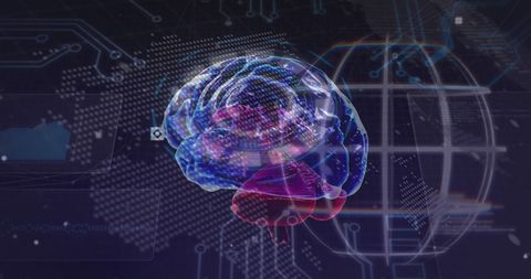 Digital Brain with Data Processing in Cyber Space - Download Free Stock Images Pikwizard.com