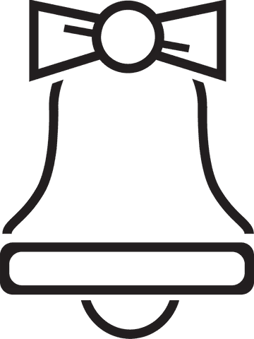 Transparent Christmas Bell Icon with Bow