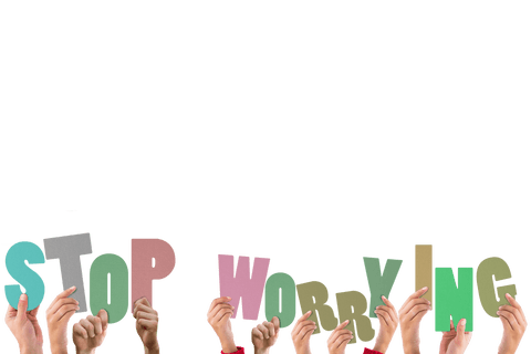 hands holding stop worrying message with transparent background - Download Free Stock Videos Pikwizard.com