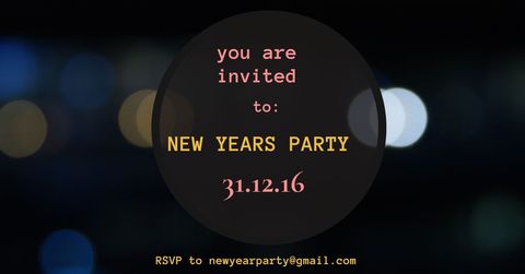 Elegant new year's eve party invitation with bokeh background