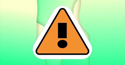 Digital warning sign over gradient background for alerts and safety notifications