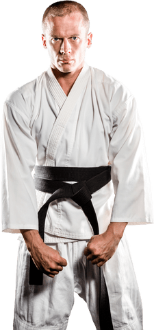 transparent martial artist in karate gi with black belt stance - Download Free Stock Videos Pikwizard.com