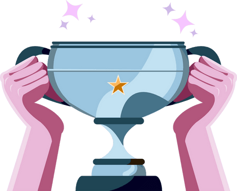 victory trophy in hands with sparkles on transparent background - Download Free Stock Videos Pikwizard.com