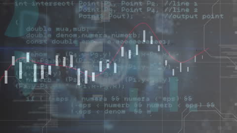 Data Science Animation With Graphs in Technology Background