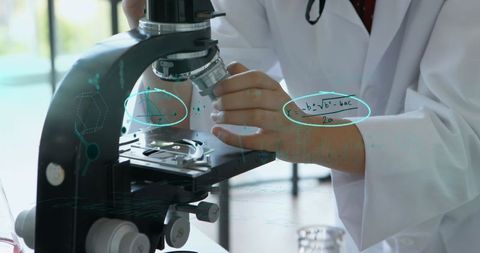 Scientist Analyzing Samples in Laboratory with Mathematical Formulae - Download Free Stock Images Pikwizard.com